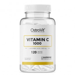 Vitamin C 1000 mg 120 Capsule- Sustine functionarea normala a sistemului imunitar, protejarea celulelor impotriva stresului Efec