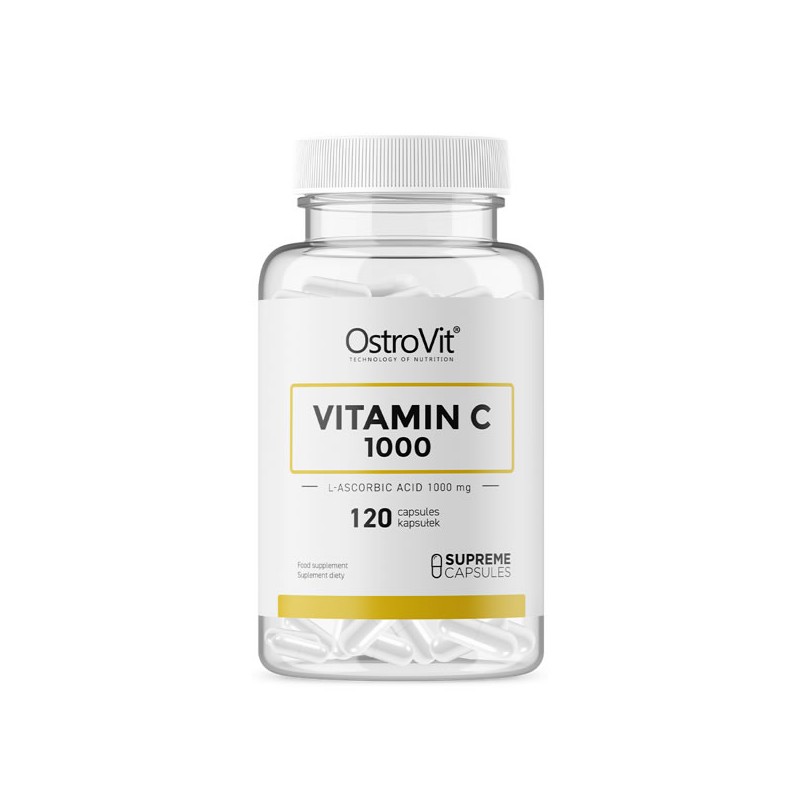 OstroVit Vitamin C 1000 mg 120 Capsule Efecte si beneficii ale Vitaminei C: sustine functionarea normala a sistemului imunitar, 