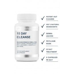 Vitaviva 15 Day Cleanse (detoxifiere timp de 15 zile) BENEFICII- formulă de putere maximă care conține mai multe laxative natura