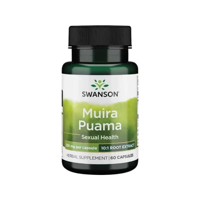 Swanson Muira Puama 250mg 60 Capsule – Libido & Potenta Beneficii Radacina Muira Puama: imbunatateste functia erectila, facilite