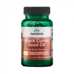 Swanson Black Cumin Seed Oil (ulei din semințe de chimen negru) 500 mg, 60 Capsule lichide Beneficii- Susține sănătatea digestiv