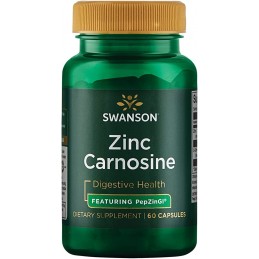 Swanson Zinc Carnosine (PepZin GI), 8 mg 60 Capsule BENEFICII Zinc: Ajută la ameliorarea disconfortului gastric ocazional, Ajută