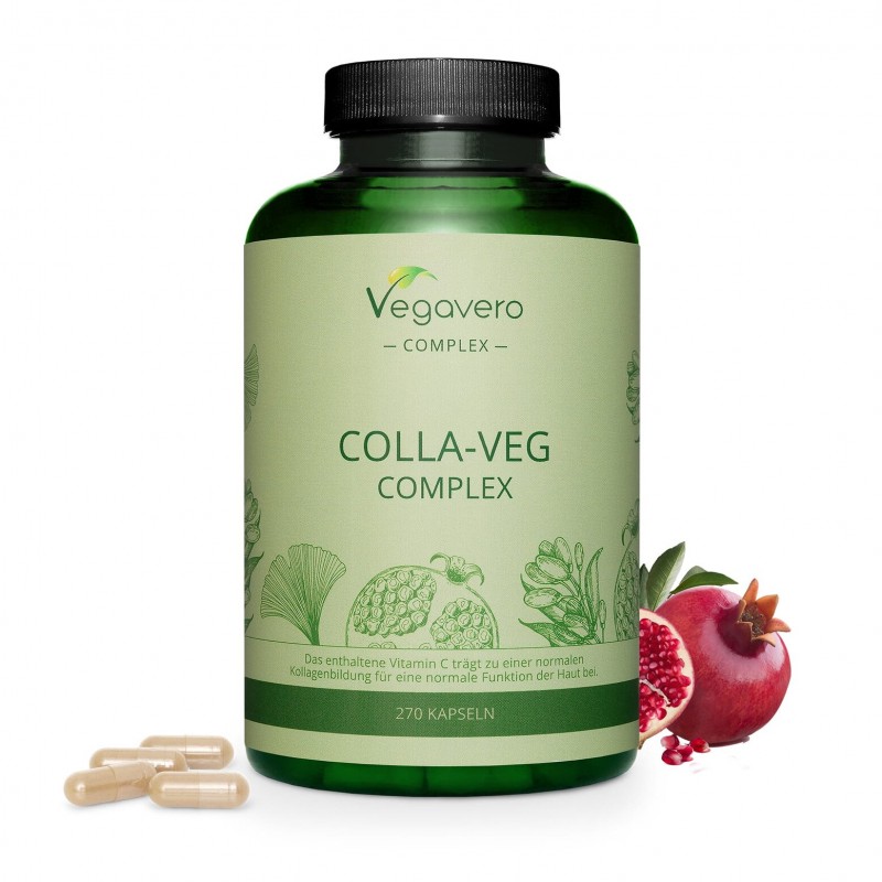 Colagen Vegan 270 Capsule, Vegavero Colagen vegan beneficii 100% vegan - nu este din substanțe de origine animala. Contine L-Liz
