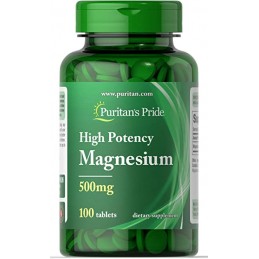 Puritan Pride, High Potency Magnesium - 500mg - 100 tablete (Magneziu de inalta potenta) Beneficii magneziu- ajuta la scaderea t