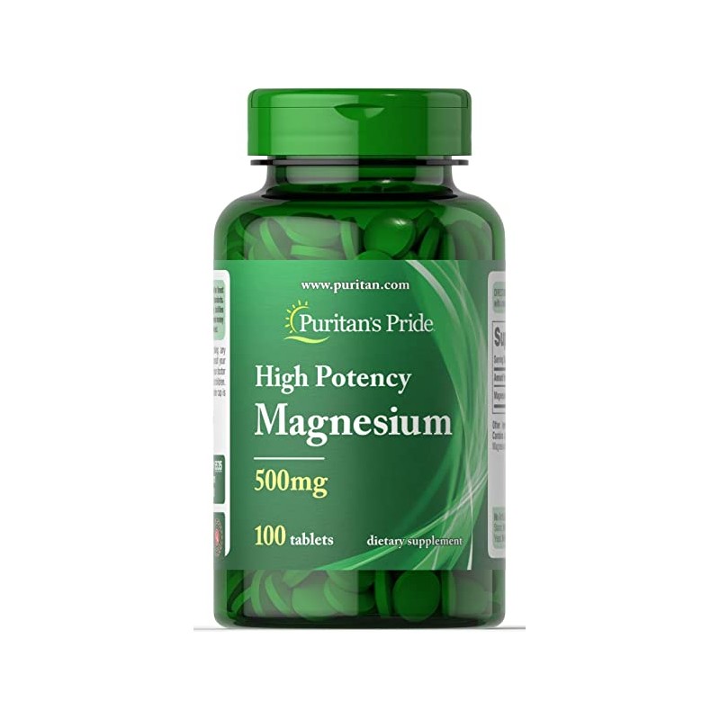 Puritan Pride, High Potency Magnesium - 500mg - 100 tablete (Magneziu de inalta potenta) Beneficii magneziu: ajuta la scaderea t