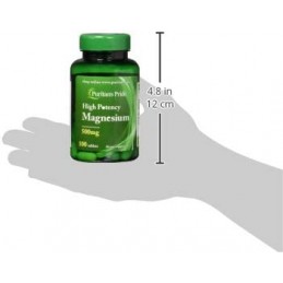 Puritan Pride, High Potency Magnesium - 500mg - 100 tablete (Magneziu de inalta potenta) Beneficii magneziu: ajuta la scaderea t