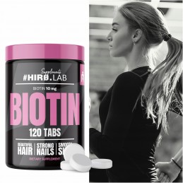 HiroLab, Biotin 10mg - 120 tablete BENEFICII BIOTINA- sustine pielea, parul si unghiile, sprijina mentinerea unui metabolism ene