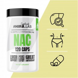 HiroLab, NAC 800mg - 120 capsule (N-acetil-cisteina) BENEFICII NAC (N-Acetil L-Cisteina): impotriva radicalilor liberi si a stre