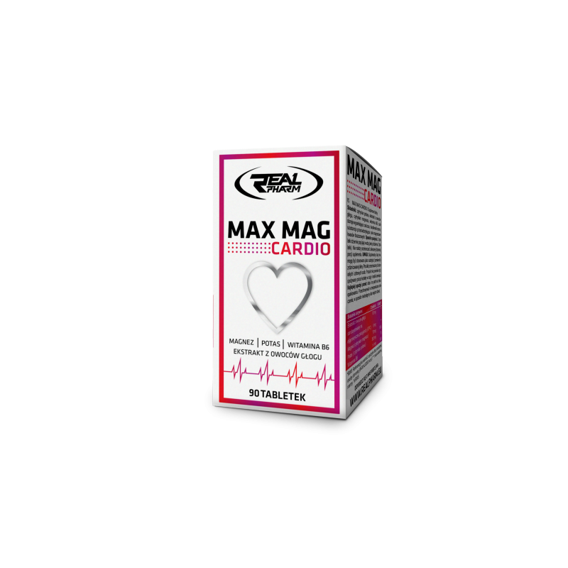 Max Mag Cardio - 90 tablete (participa la procesul de contractie a muschiului cardiac) BENEFICII MAX MAG CARDIO- Potasiul partic