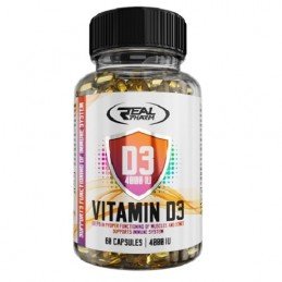Real Pharm, Vitamin D3 4000IU - 60 Capsule BENEFICII VITAMINA D3: creste rezistenta organismului, asigura o dezvoltare corespunz