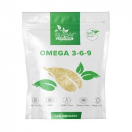 Raw Powders Omega 3-6-9, 120 capsule BENEFICII OMEGA 3-6-9: contribuie la functionarea normala a inimii, contribuie la protectia