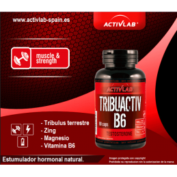 Activlab Tribuactiv + B6 580 mg 90 Capsule BENEFICII TRIBUACTIV + B6: combinatia eficienta de tribulus, magneziu, zinc, vitamina