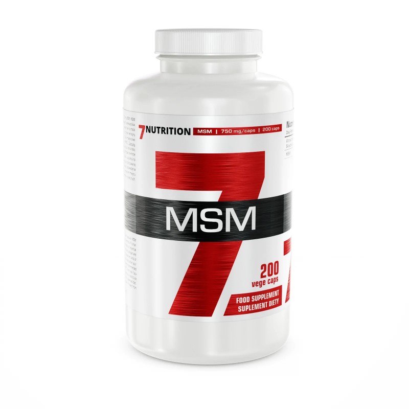 7 Nutrition MSM 750mg - 200 capsule 7Nutrition MSM are un efect pozitiv asupra regenerării cartilajului articular, ajută în cazu