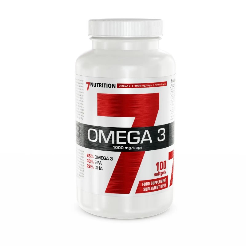7 Nutrition Omega 3, 1000mg - 100 capsule BENEFICIILE OMEGA 3 ULEI DE PESTE: ofera un raport de 3:2 bazat pe dovezi de EPA:DHA, 