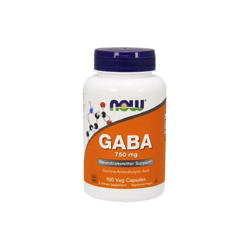 Now Foods GABA 750mg - 100 capsule Beneficii GABA: promoveaza relaxarea, sustine un somn linistit si odihnitor, imbunatateste re