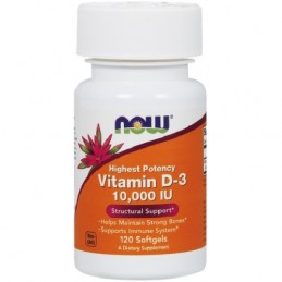 Vitamin D3-10000 IU - 120 capsule moi (creste rezistenta organismului, asigura o dezvoltare corespunzatoare a oaselor) BENEFICII