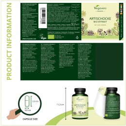 Vegavero Organic Artichoke 650 mg, 120 capsule (Anghinare) Beneficii Anghinare: imbuntateste sanatatea inimii, regleaza tensiune
