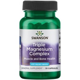 Triple Magnesium Complex 400 mg 30 Capsule, Swanson Beneficii triple magnesium: ajuta la eliminarea metalelor grele din organism