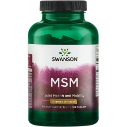 MSM (Metilsulfonilmetan) 1500 mg 120 Tablete, Swanson BENEFICII MSM: Reduce inflamatia articulara, Permite muschilor si articula