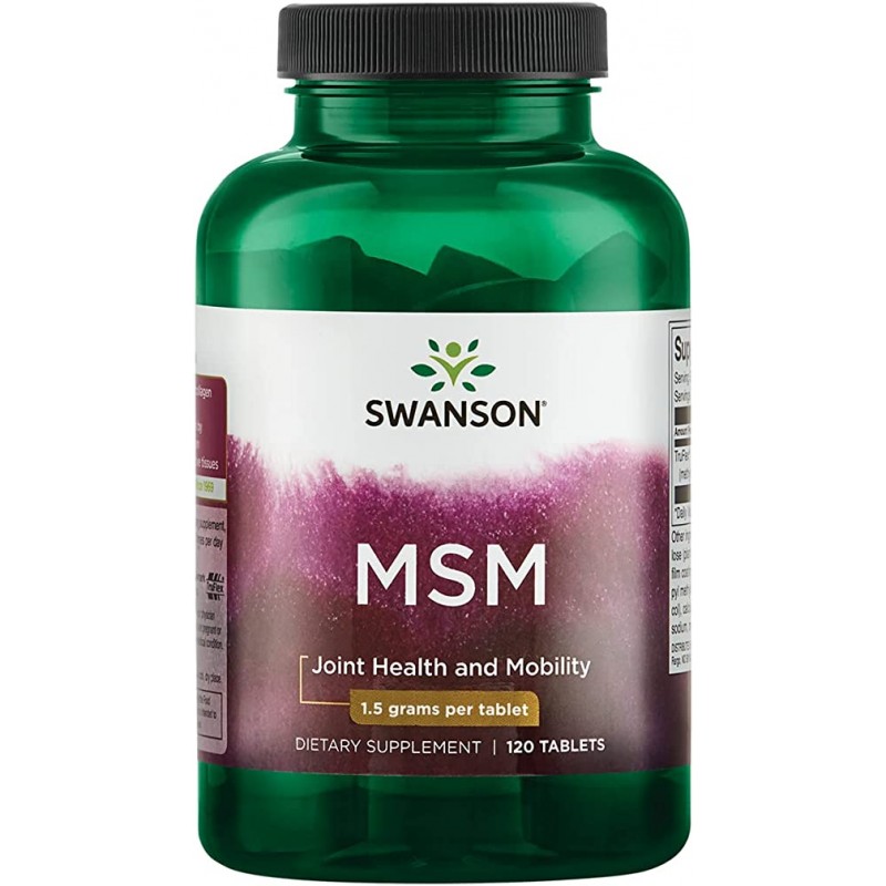 Swanson MSM 1500mg - 120 tablete BENEFICII MSM: Reduce inflamatia articulara, Permite muschilor si articulatiilor sa se ameliore