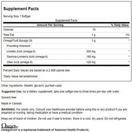 Swanson Ulei de Borago 1000 mg – 60 Capsule – Echilibru Hormonal si Piele Sanatoasa BENEFICII ULEI DE BORAGE: furnizeaza proprie