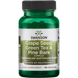 Grape Seed Green Tea & Pine Bark, 60 Capsule (Scoarta de pin, ceai verde, extract de seminte de struguri), sprijin antioxidant B