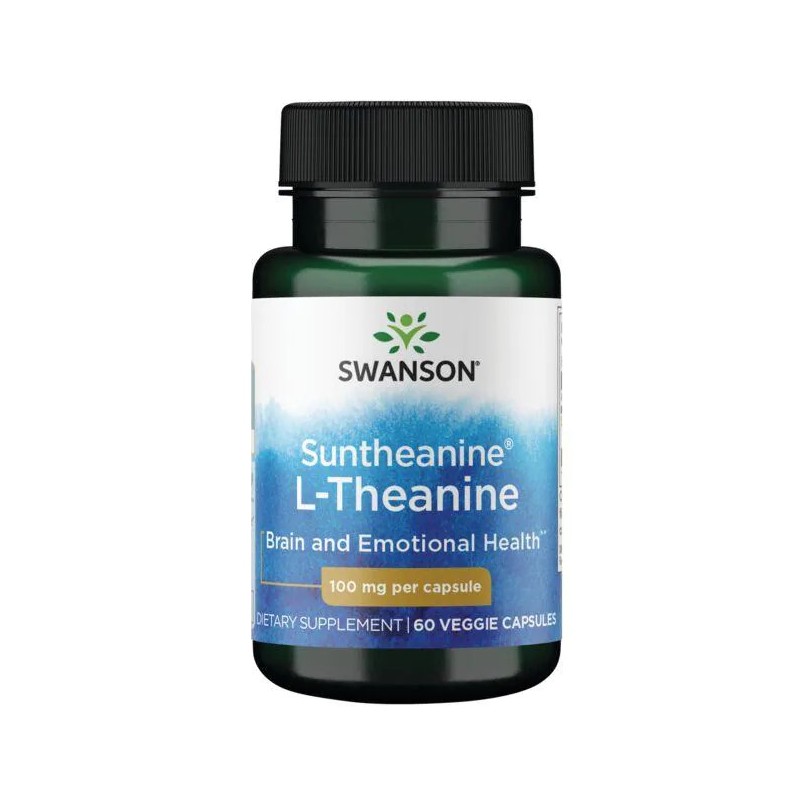 Swanson Suntheanine L-Theanine 100 mg – 60 Capsule – Relaxare si Focus Fara Somnolenta BENEFICII L-TEANINA: induce relaxarea far