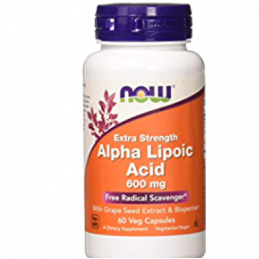 Now Foods Alpha Lipoic Acid 600mg - 60 capsule Beneficii acid alfa-lipoic: Are proprietati antioxidante puternice, minimizeaza e