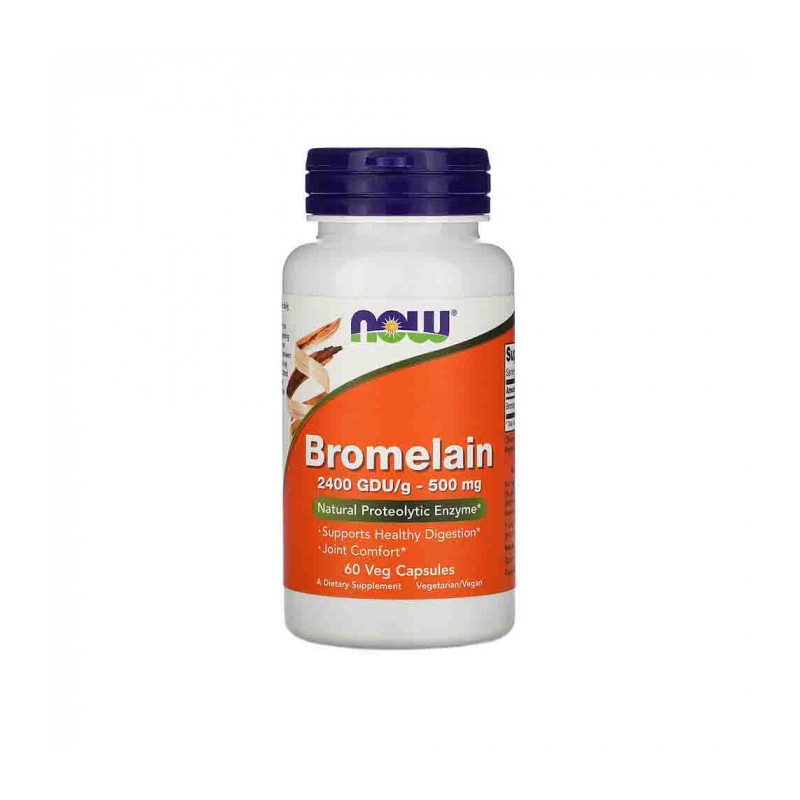 Now Foods Bromelaina 2400 GDU, 500 mg, 60 capsule Beneficii Bromelain: sprijina sanatatea sinusurilor si promoveaza raspunsul hi