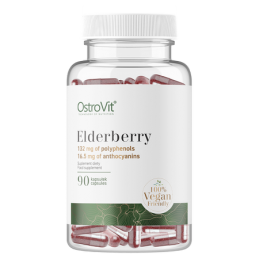 Elderberry VEGE 90 capsule (Fructe de soc), antioxidant, sustine sistemul imunitar OstroVit Elderberry VEGE este un set de 90 de