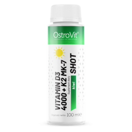 Vitamin D3 4000 + K2 MK-7 Shot 25 x 100 ml, sursa de vitamina K2 MK-7 OstroVit Vitamin D3 4000 + K2 MK-7 SHOT este un set de dou