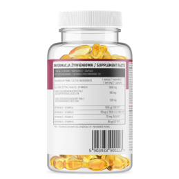 OstroVit Omega 3 + ADEK 120 capsule Proprietati: Mentinerea unui nivel adecvat de acizi grasi omega-3 si de vitamine liposolubil