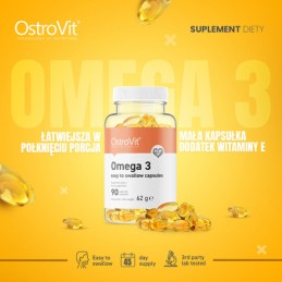 Omega 3 Easy to Swallow, 90 capsule, poate sustine sistemul cardiovascular si sistemul nervos Ce este OstroVit Omega 3 EASY TO S
