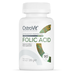 OstroVit Folic Acid, 400 mcg, 90 tablete Beneficii acid folic: este esential pentru sanatatea celulelor rosii din sange si pentr