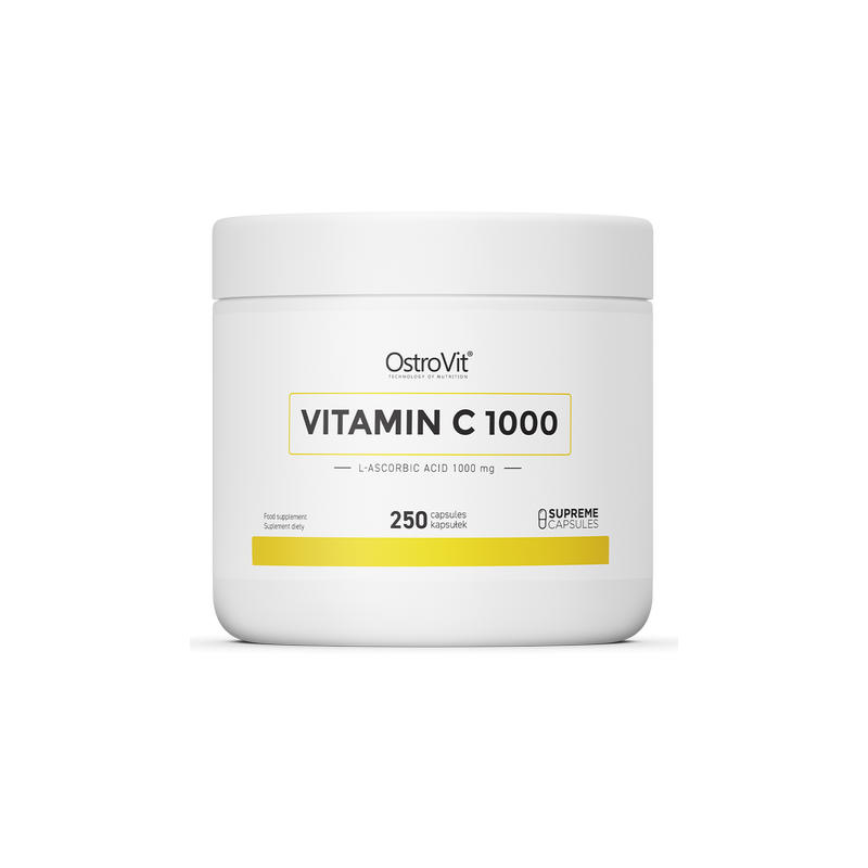 OstroVit Vitamin C 1000 mg, 250 capsule Este un compus chimic organic din grupul poliolilor. Este un nutrient indispensabil in a