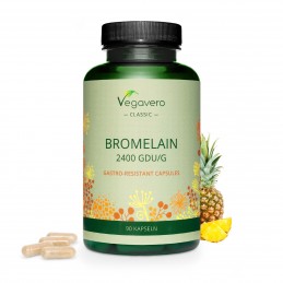 Vegavero Bromelain, 500 mg, 90 Capsule Beneficii Bromelain: sprijina sanatatea sinusurilor si promoveaza raspunsul histaminei sa