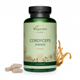 Vegavero Cordyceps Sinensis 650 mg, 120 Capsule BENEFICII CORDYCEPS: imbunătățește energia, imbunătățește sănătatea inimii, echi