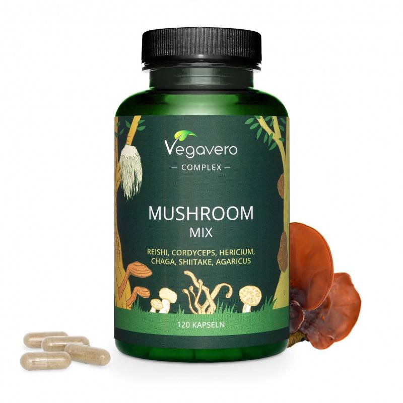 Vegavero mushroom mix, 120 capsule (mix de ciuperci)