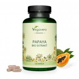 Supliment alimentar Organic Papaya Extract 700 mg, 120 Capsule, Vegavero Beneficii Papaya: arzator de grasimi, ajuta la inlatura