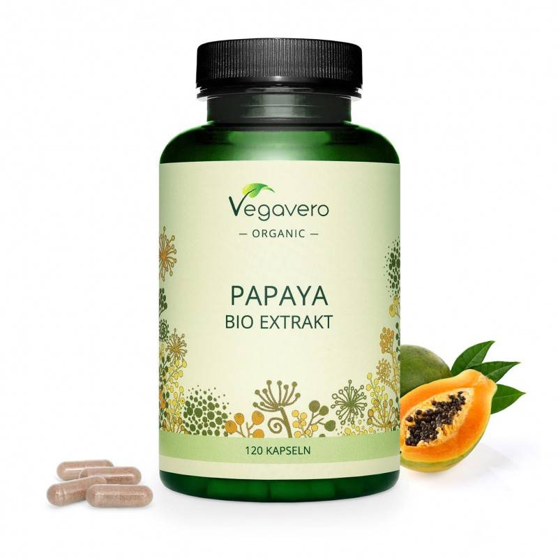 Vegavero organic papaya extract 700 mg, 120 capsule