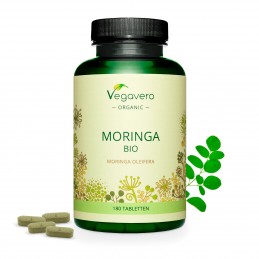 Supliment alimentar Organic Moringa Oleifera, 1000 mg, 180 Tablete, Vegavero Beneficii Moringa Oleifera- contine antioxidanti si