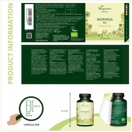 Vegavero Moringa 1000 mg 180 Tablete – Detox & Energie Moringa Oleifera beneficii: contine antioxidanti si compusi antiinflamato