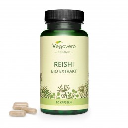 Supliment alimentar Organic Reishi 600 mg, 60 Capsule, Vegavero Beneficii Reishi Ganoderma extract: reduce oboseala, are proprie