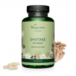 Vegavero Shiitake Extract, 120 Capsule Beneficii Shiitake: minimizeaza obezitatea, sustine functia imuna, sustine sanatatea card