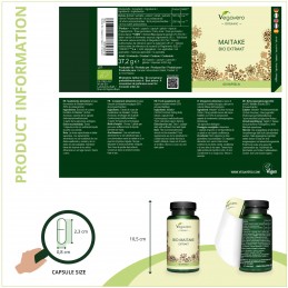 Vegavero Organic Maitake500 mg, 60 Capsule Maitake (Grifola Frondosa) provine din culturi ecologice din China, unde s-a născut t