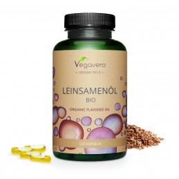 Vegavero Ulei din Seminte de In Bio 500 mg 120 Capsule – Omega 3 Uleiul din seminte de in contine in mod natural cantitati ridic