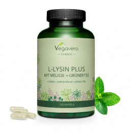 Supliment alimentar L-Lysin Plus, 180 Capsule, Vegavero Beneficii L-Lizina: ajuta la producerea de enzime, hormoni si anticorpi,