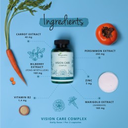 Vegavero Vision Care Complex 120 Capsule – Suport Vedere IMPORTANȚA ZINCULUI ȘI A VITAMINEI B2: Zincul contribuie la protecția c