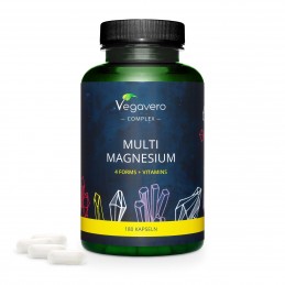 Vegavero Multi Magnesium Complex, 180 Capsule IMPORTANȚA MAGNEZIULUI: contribuie la funcționarea normală a sistemului nervos, co