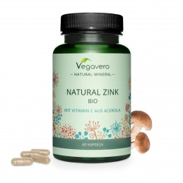 Supliment alimentar Natural Zinc & Vitamin C, 60 Capsule, Vegavero BENEFICII- menținerea unui păr, a pielii și a unghiilor norma